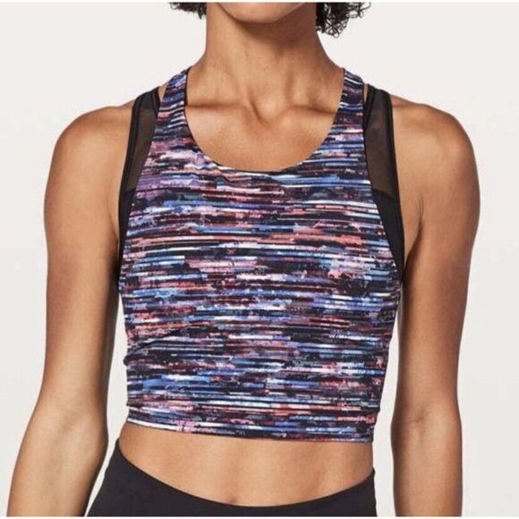 Lululemon Break Free Tank Hinshu Alpine White Crop Nulux Size 4 - Picture 4 of 10